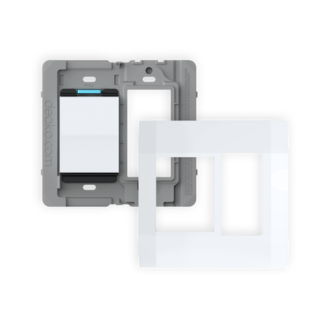 Backplate with Outlet & Faceplate with Single-Pole Simple Rocker Switch