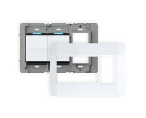 Backplate with Outlet with Single-Pole Simple Rocker Switch